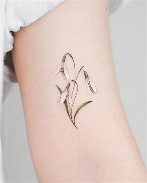 january birth flower tattoo|carnation and snowdrop flower tattoo.